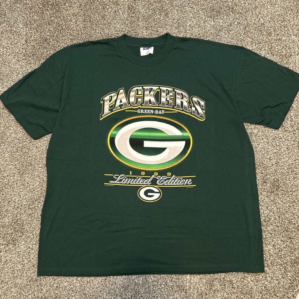 Vintage Green Bay Packers Shirt Green Yellow 1999 3XL Big Logo CSA 90s